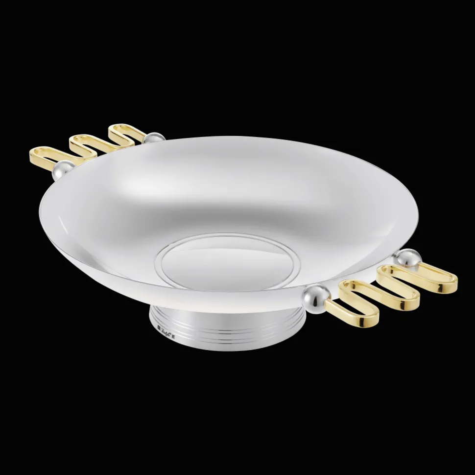 Coupe Ronde en métal argenté à Oreilles Dorées