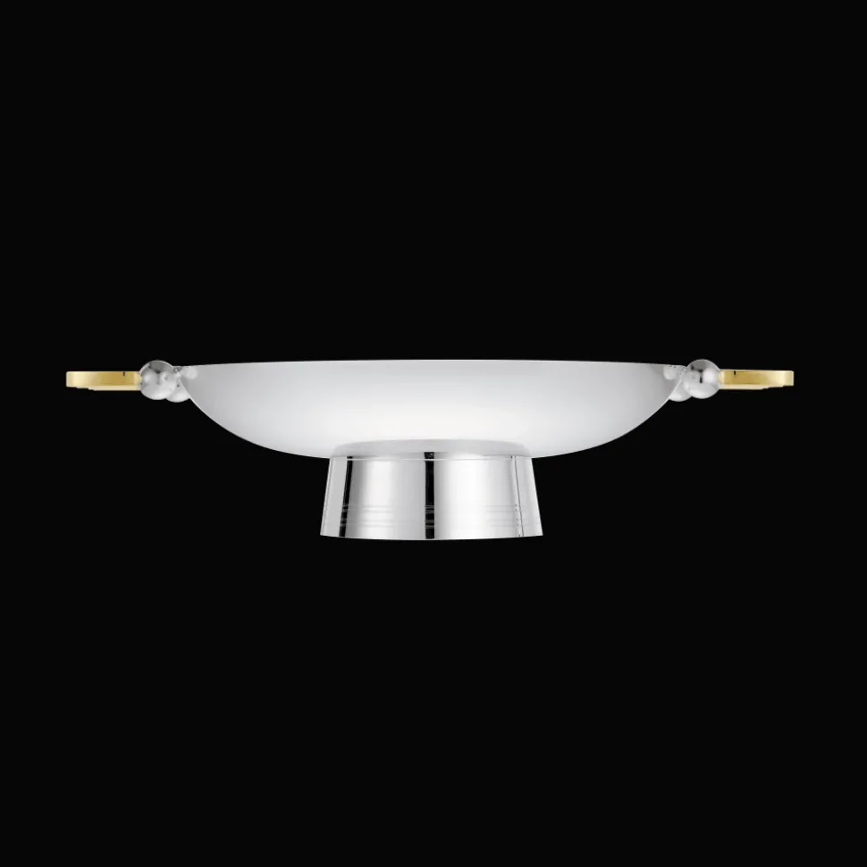 Coupe Ronde en métal argenté à Oreilles Dorées