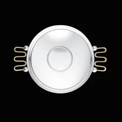 Coupe Ronde en métal argenté à Oreilles Dorées