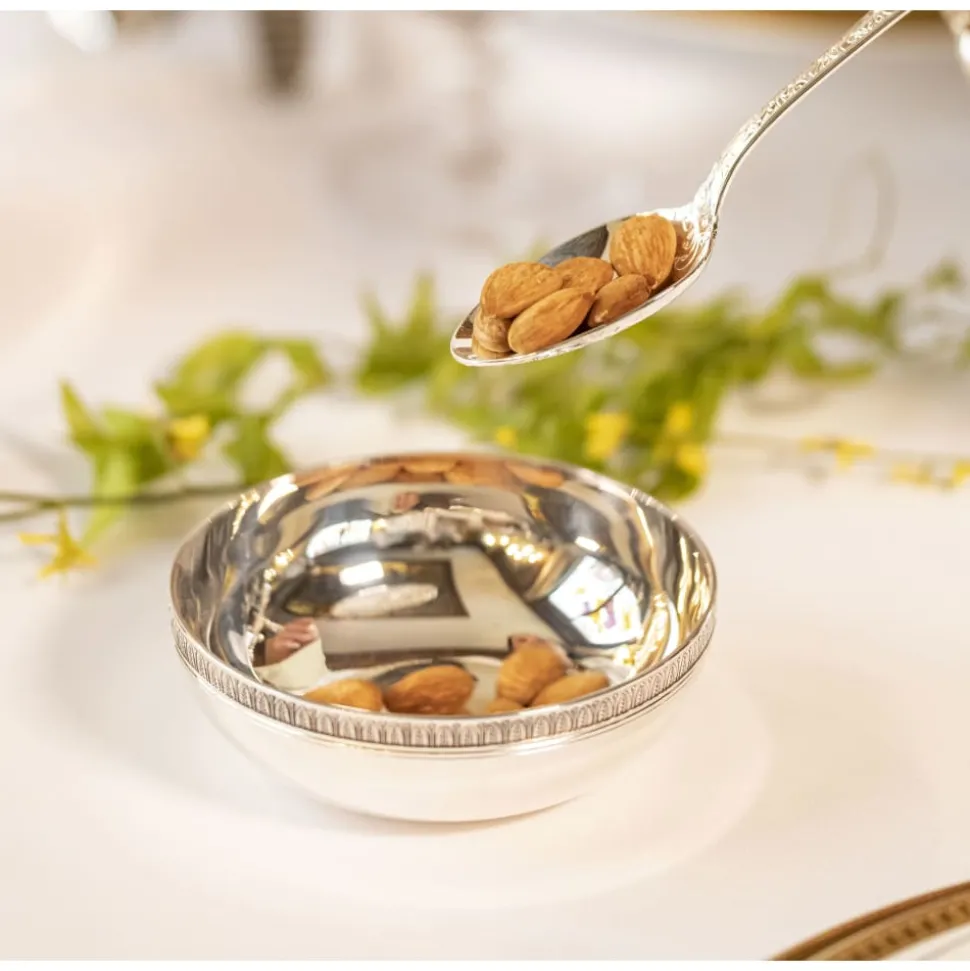 Coupelle ronde en métal argenté