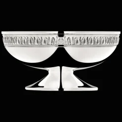 Coupelle sur pied en métal argenté