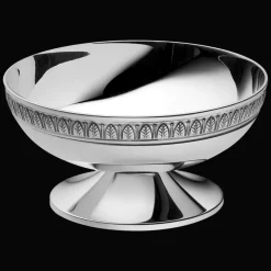 Coupelle sur pied en métal argenté