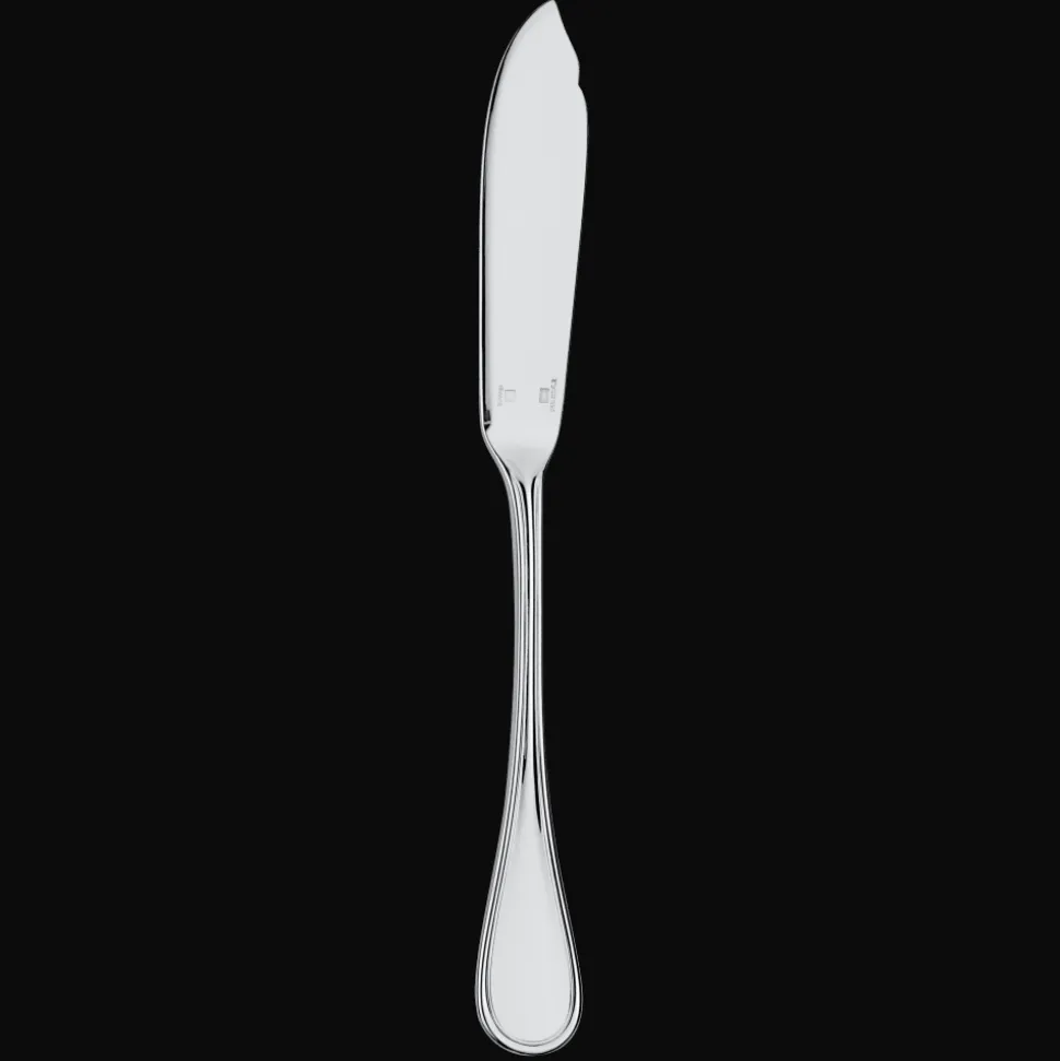 Couteau à poisson en métal argenté