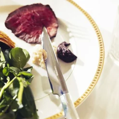 Couteau à steak en métal argenté