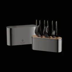 Écrin en Acier Noir - 24 pièces en acier (vendu sans couverts)