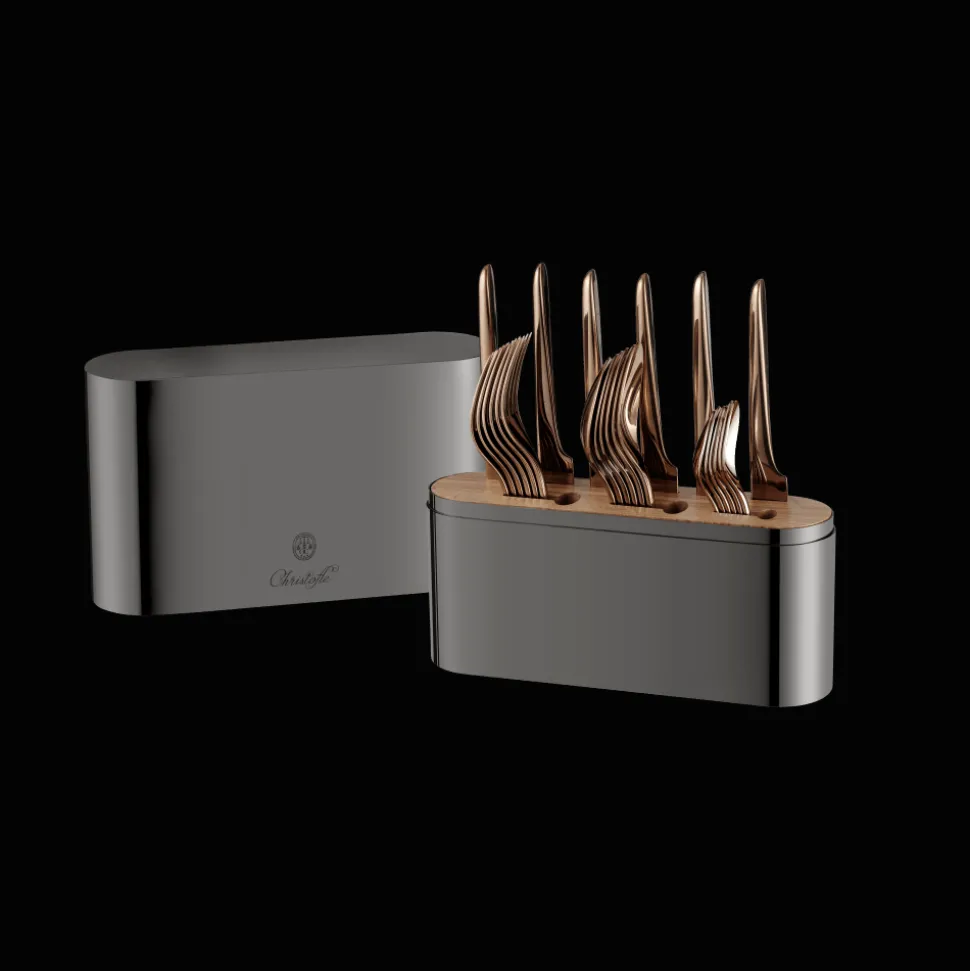 Écrin en Acier Noir - 24 pièces en acier (vendu sans couverts)