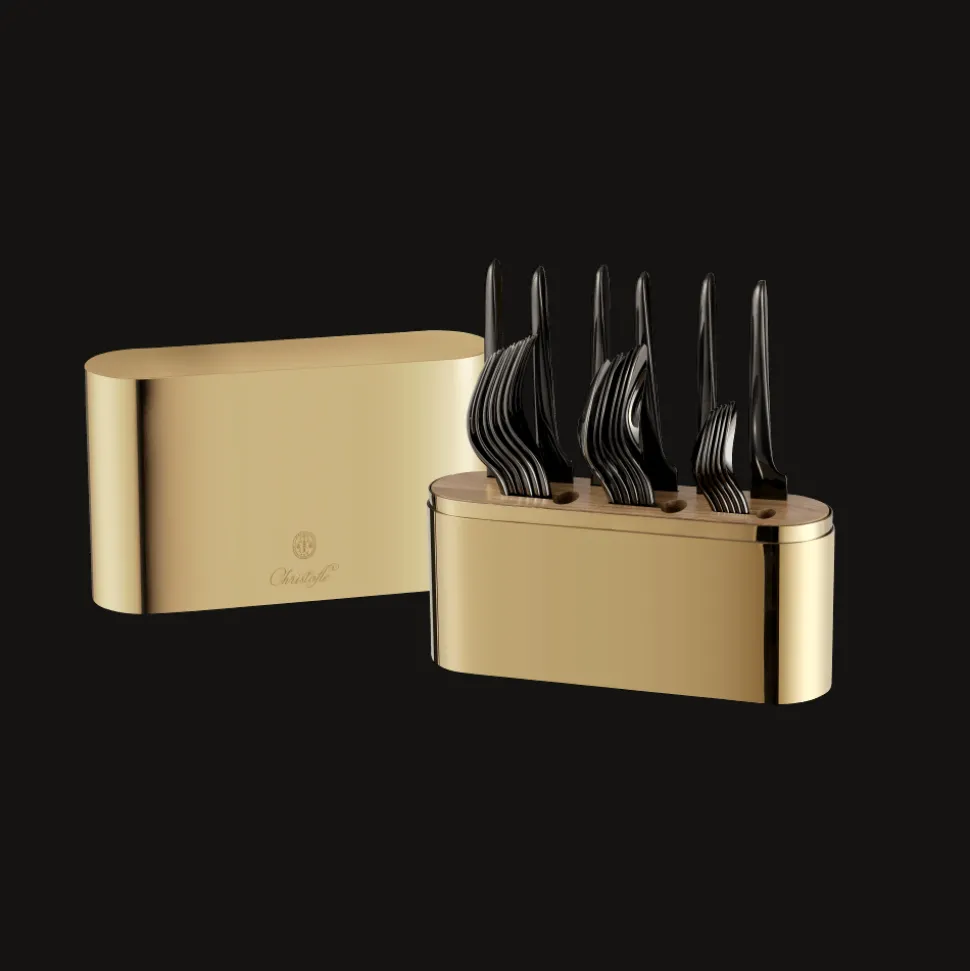 Écrin en Acier Or - 24 pièces en acier (vendu sans couverts)