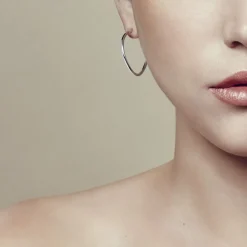 Créoles grand modèle en argent massif