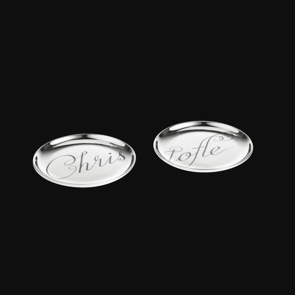 Duo de dessous de verre en Porcelaine finition Platine