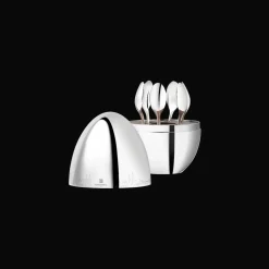 Ensemble 6 cuillères à espresso en métal argenté avec écrin - NEW YORK