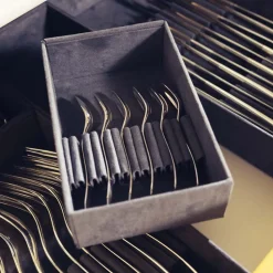 Ensemble 6 personnes (36 pièces) en métal argenté avec Boite de Rangement