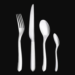 Ensemble 12 personnes (48 pièces) en métal argenté avec Boîte de rangement