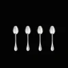 Ensemble de 4 cuillères à espresso en métal argenté