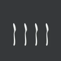 Ensemble de 4 cuillères à espresso en métal argenté