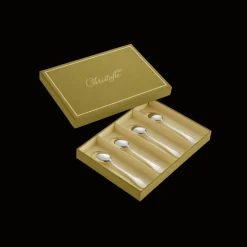 Ensemble de 4 cuillères à espresso en métal argenté