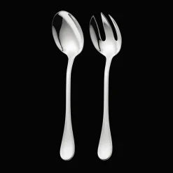 Ensemble de 2 pièces à servir la salade en métal argenté