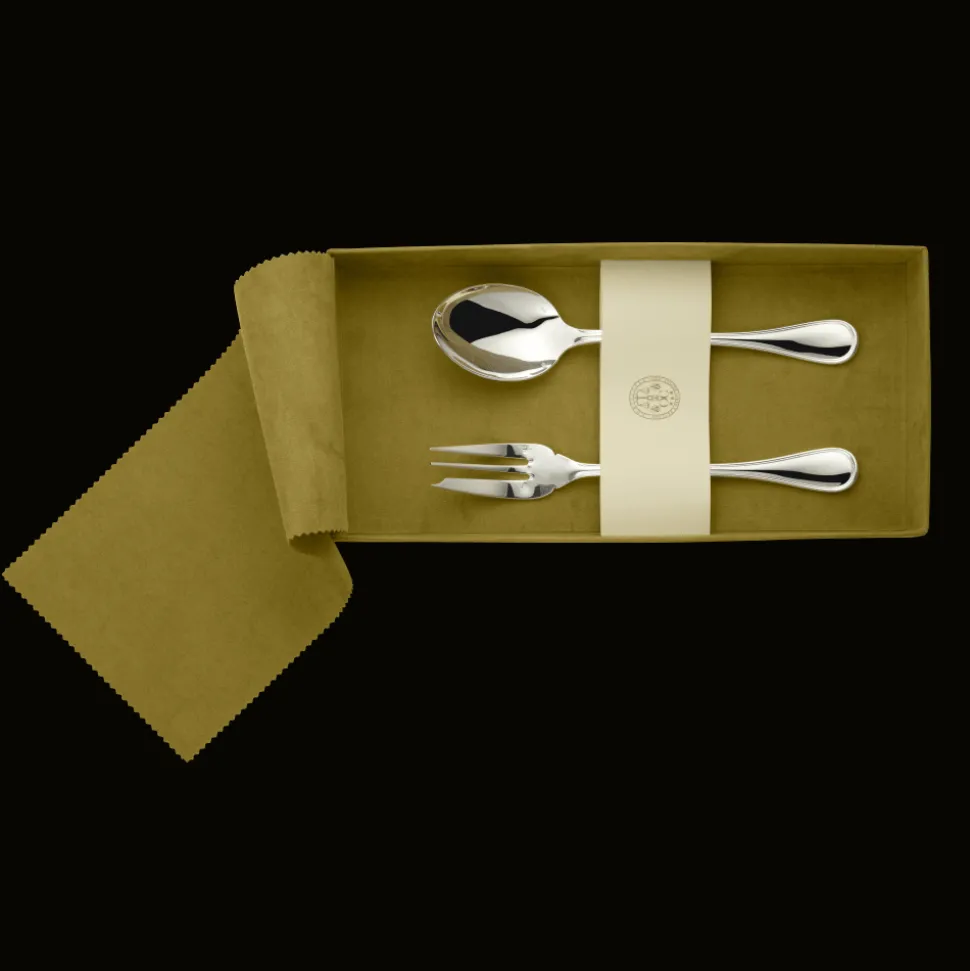 Ensemble de 2 pièces à servir en métal argenté