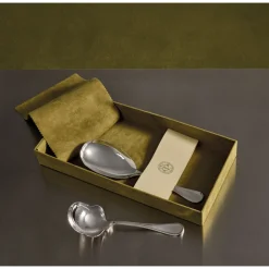 Ensemble de 2 pièces à servir les accompagnements en métal argenté