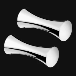 Ensemble de 2 porte-couteaux / baguettes en métal argenté