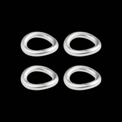 Ensemble de 4 porte-couteaux / baguettes en métal argenté