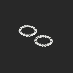 Ensemble de 2 ronds de serviette Métal argenté