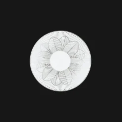 Ensemble de 2 tasses à café et soucoupes en porcelaine finition Platine