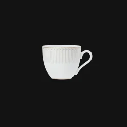 Ensemble de 2 tasses à café et soucoupes en porcelaine finition Or