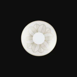 Ensemble de 2 tasses à café et soucoupes en porcelaine finition Or