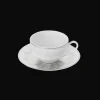 Ensemble de 2 tasses à thé et soucoupes finition Platine