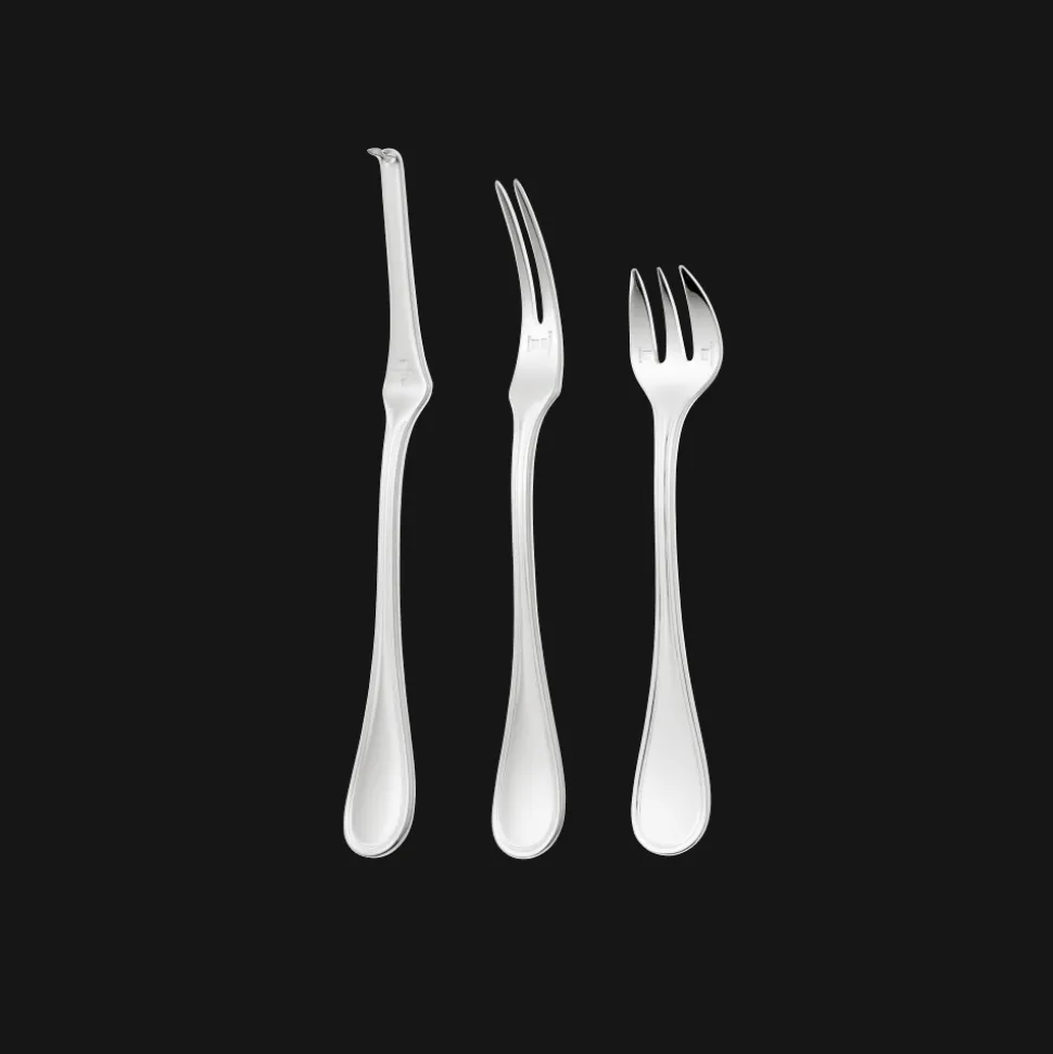 Ensemble duo fruit de mer 6 pièces en métal argenté