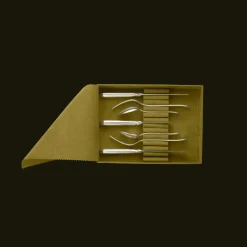 Ensemble duo petit-déjeuner 7 pièces en métal argenté