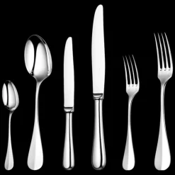 Ensemble pour 6 personnes (36 pièces) en métal argenté avec boîte de rangement