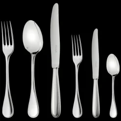 Ensemble pour 6 personnes (36 pièces) en métal argenté avec boîte de rangement