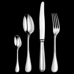 Ensemble pour 6 personnes (24 pièces) en métal argenté avec boîte de rangement