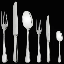 Ensemble pour 6 personnes (36 pièces) en métal argenté avec boîte de rangement