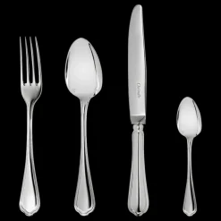 Ensemble pour 12 personnes (48 pièces) en métal argenté avec boîte de rangement