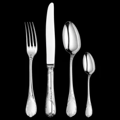 Ensemble pour 6 personnes (24 pièces) en métal argenté avec boîte de rangement