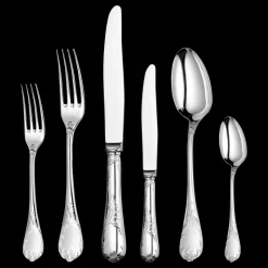 Ensemble pour 6 personnes (36 pièces) en métal argenté avec boîte de rangement