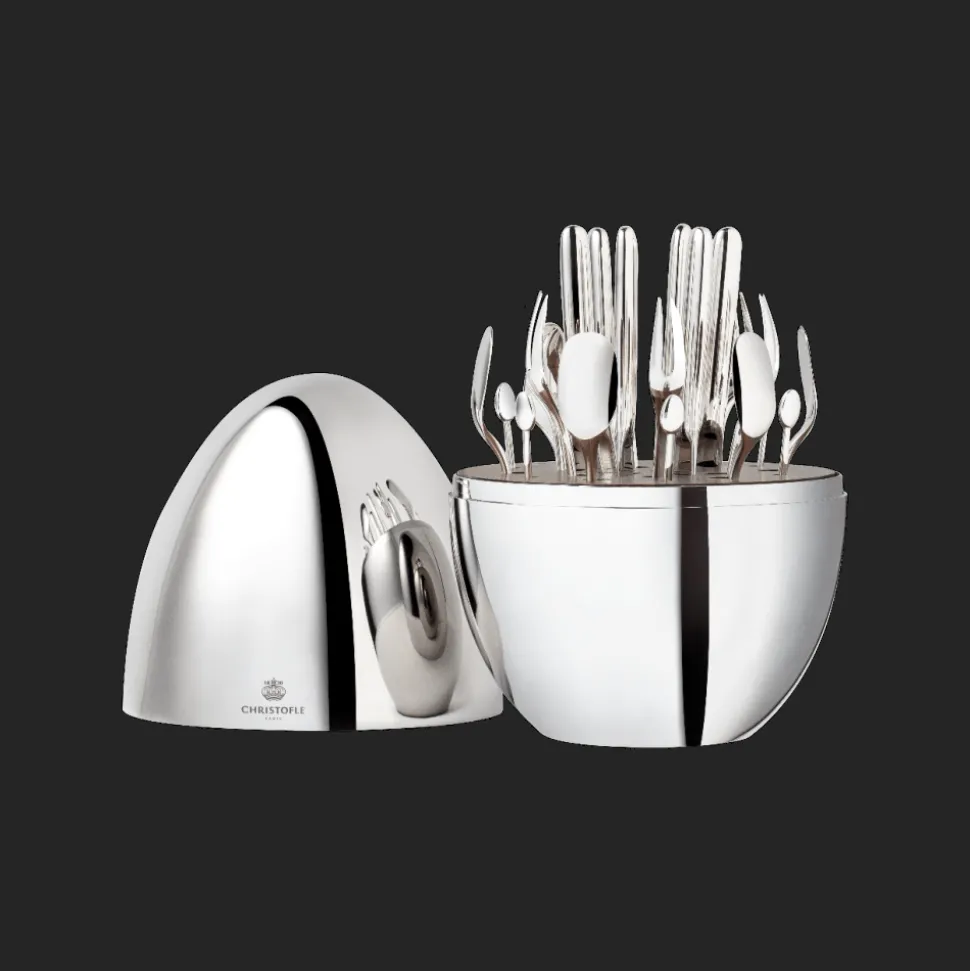 Ensemble pour 6 personnes (24 pièces) en métal argenté avec écrin