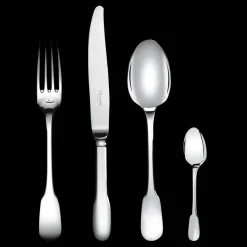 Ensemble pour 6 personnes (24 pièces) en métal argenté avec boîte de rangement