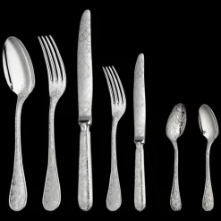 Ensemble pour 6 personnes (36 pièces) en métal argenté avec boîte de rangement