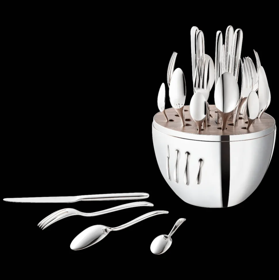 Ensemble pour 6 personnes (24 pièces) en métal argenté avec écrin