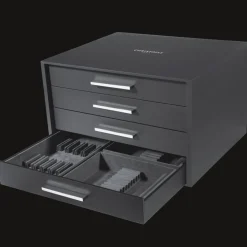 Ensemble pour 12 personnes (110 pièces) en métal argenté avec coffre