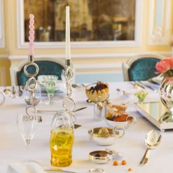 Flambeau 4 anneaux en métal argenté