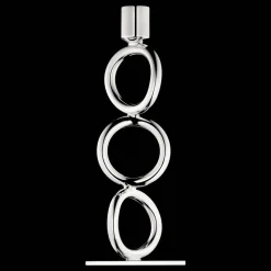 Flambeau 3 anneaux en métal argenté