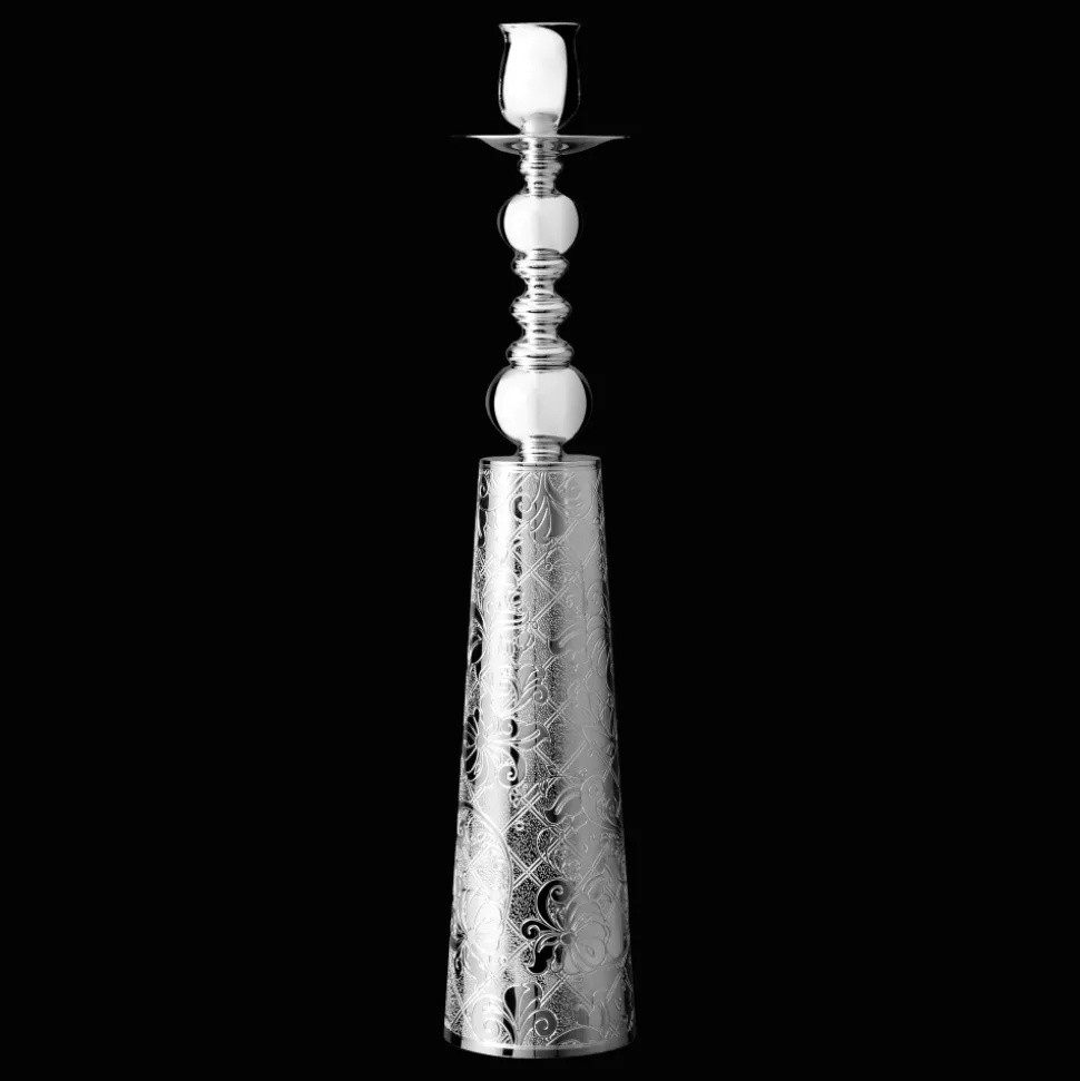 Flambeau en métal argenté