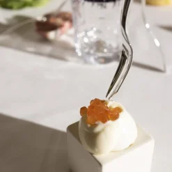 Fourchette à cocktail en métal argenté