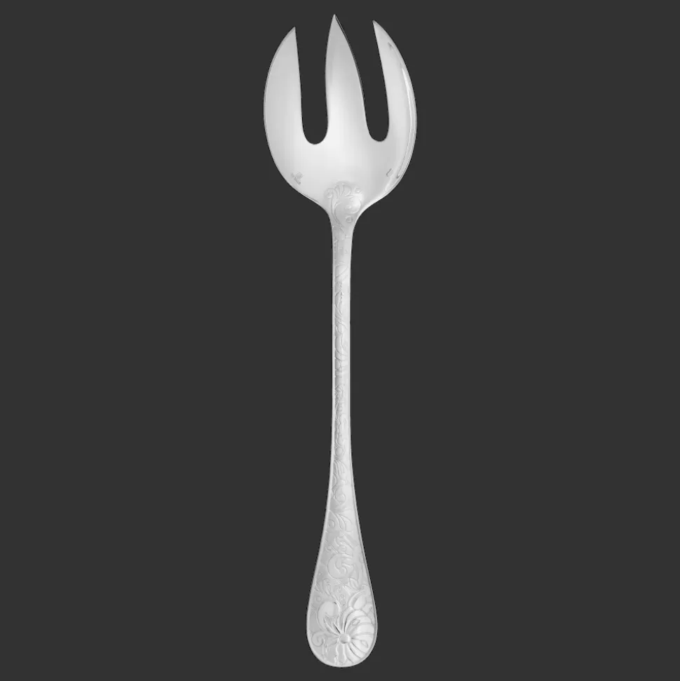 Fourchette à servir la salade en métal argenté