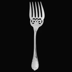 Fourchette à servir le poisson en métal argenté