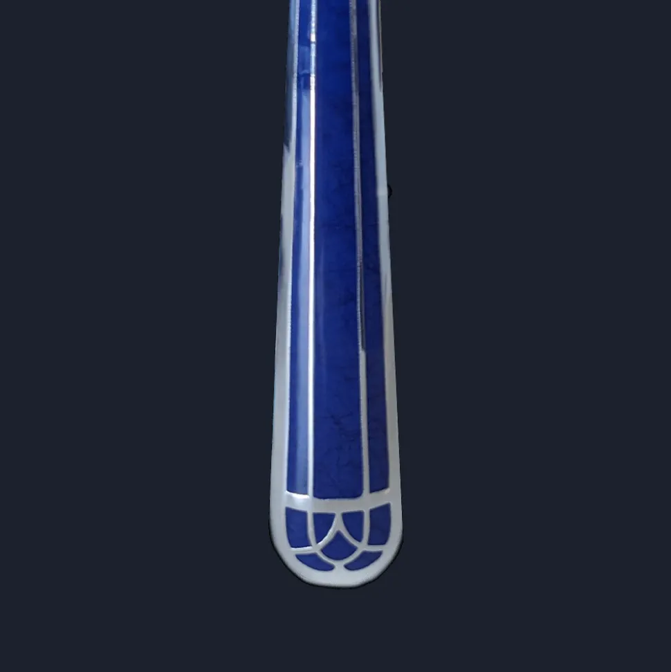 Fourchette de table en métal argenté - Bleu Marbré